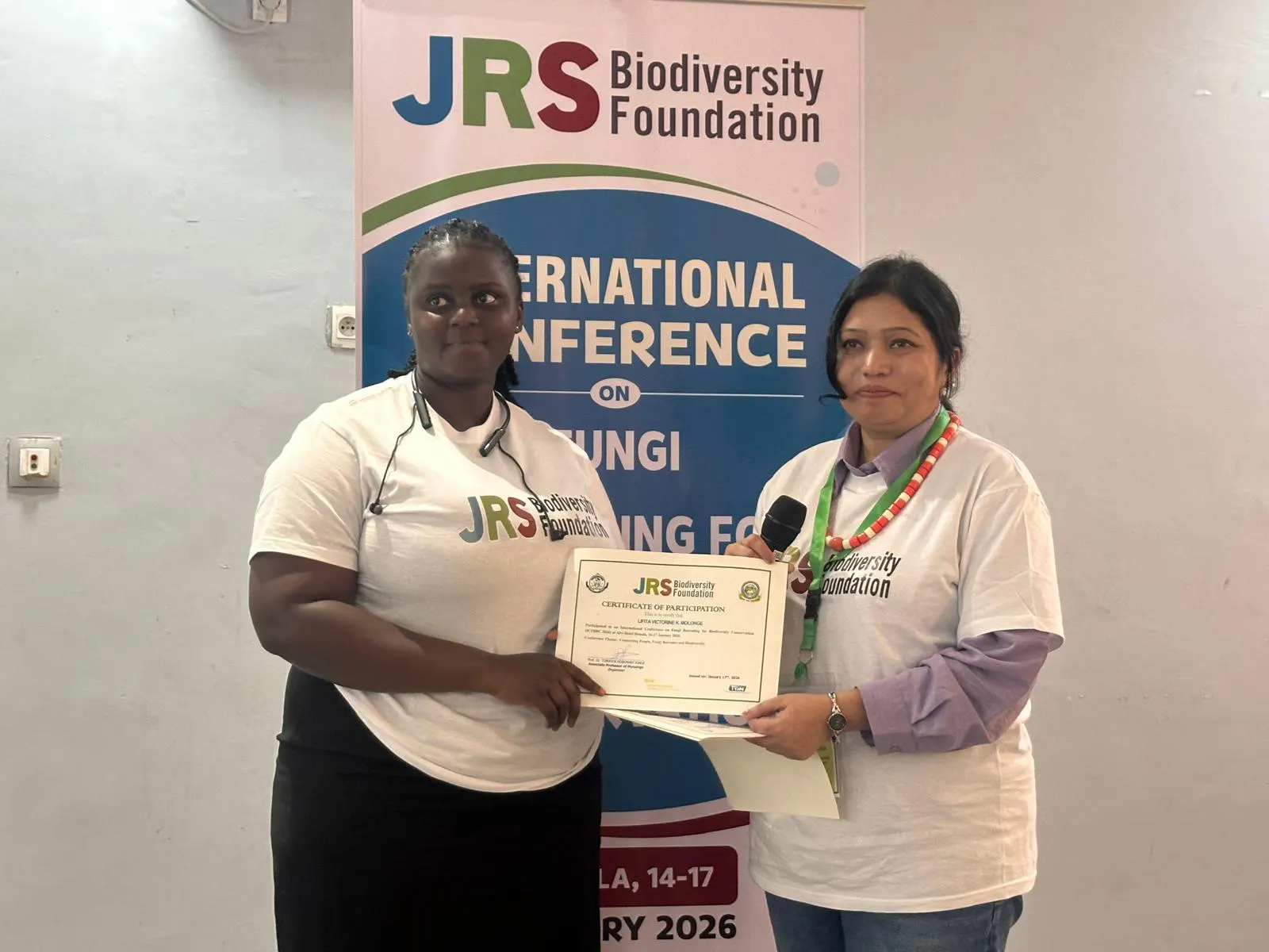 Certificate Award to a Master student Lifita Victorine