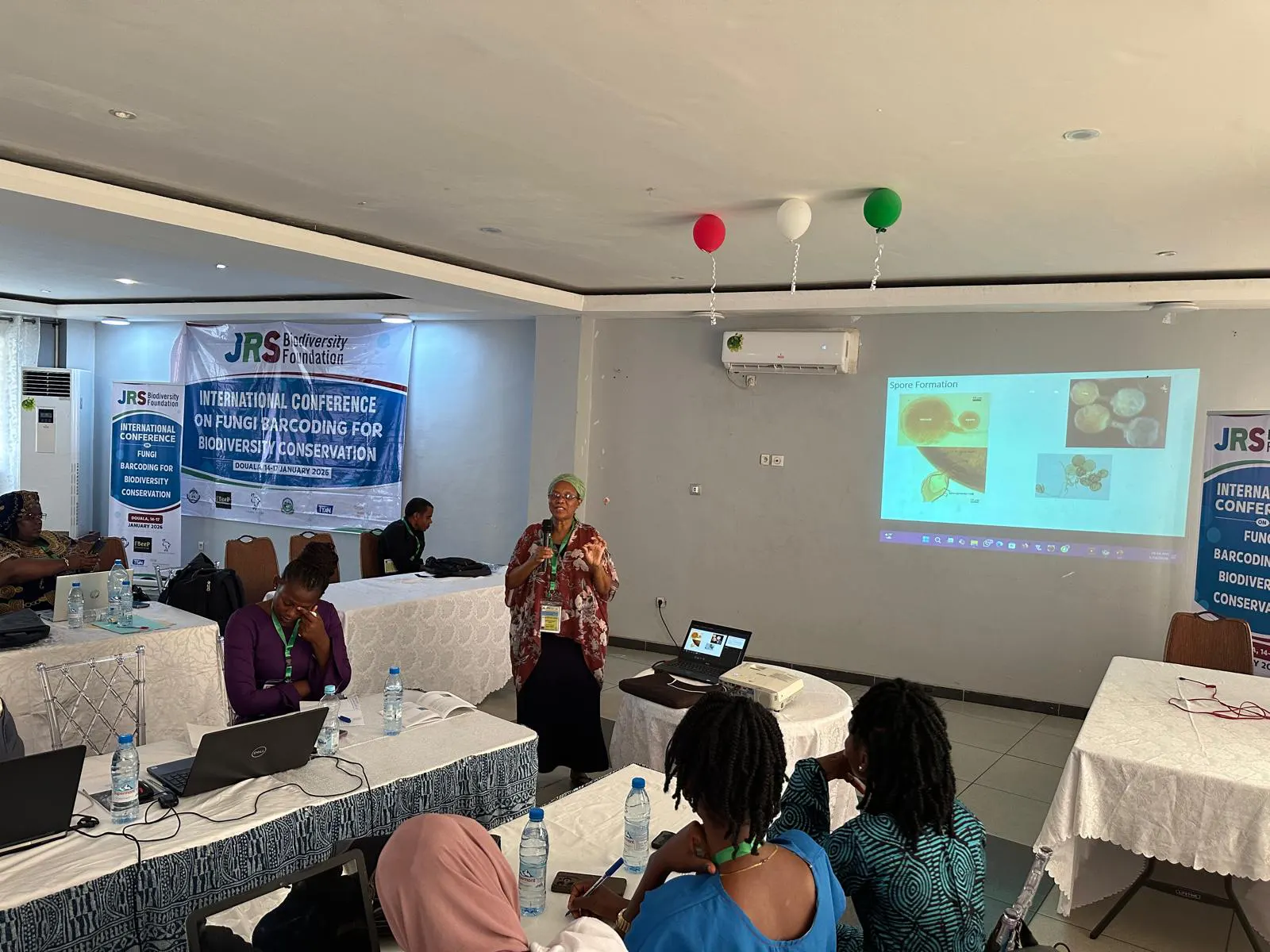 Dr Joyce Jefwa presenting her JRS project